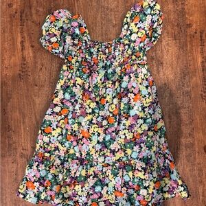 GAP Toddler Floral Ruffled Dress in Navy, Green, Purple